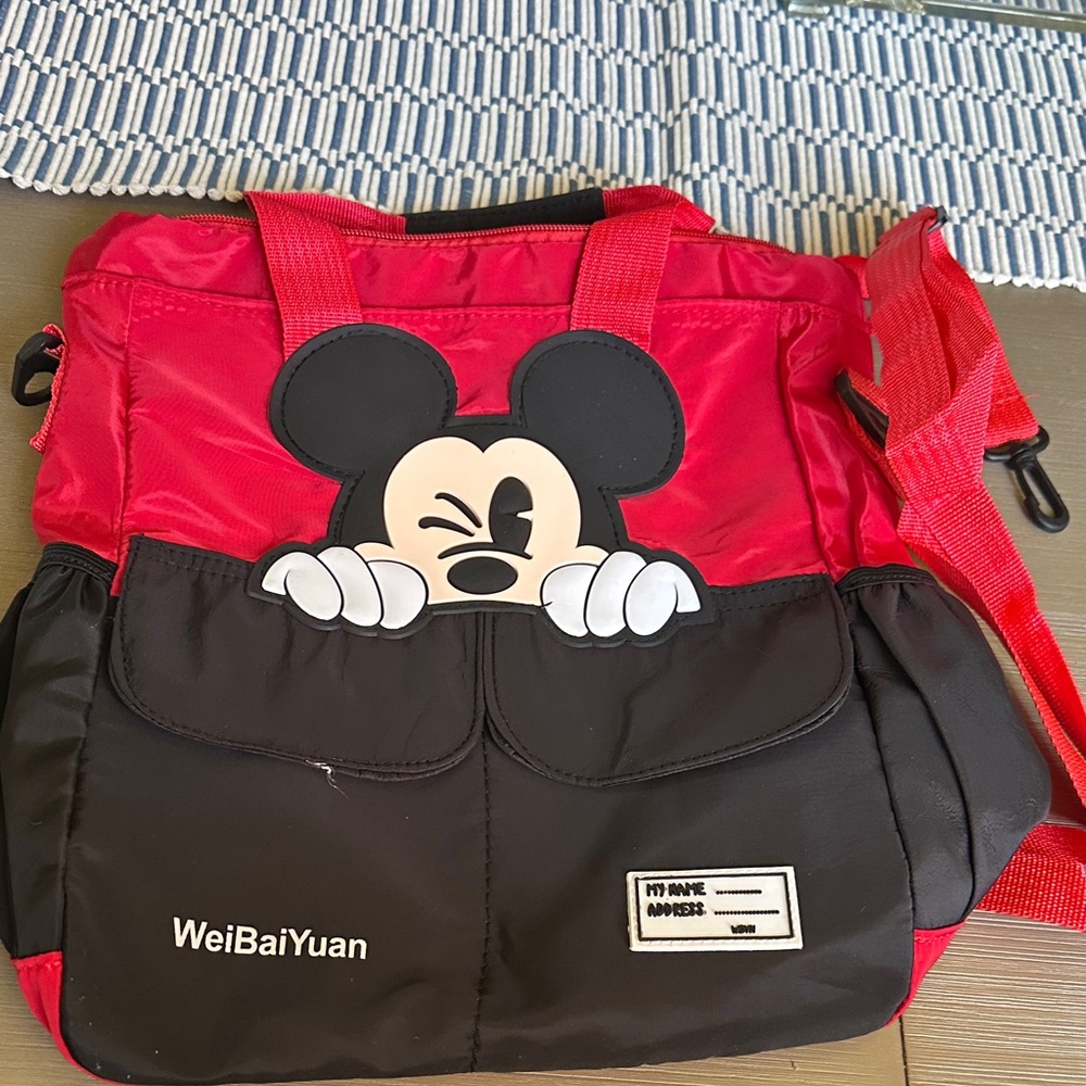 Red and Black Mickey Mouse Bag